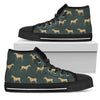 Horse Classic Themed Pattern Print Women High Top Shoes