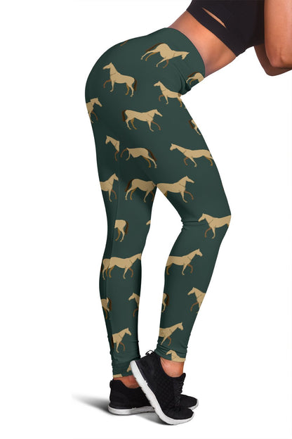 Horse Classic Themed Pattern Print Women Leggings