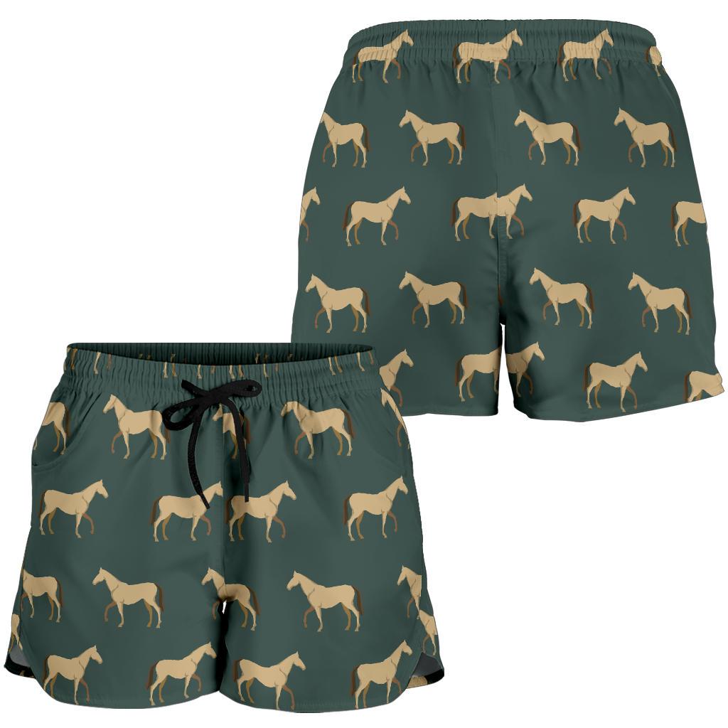 Horse Classic Themed Pattern Print Women Shorts-JTAMIGO.COM