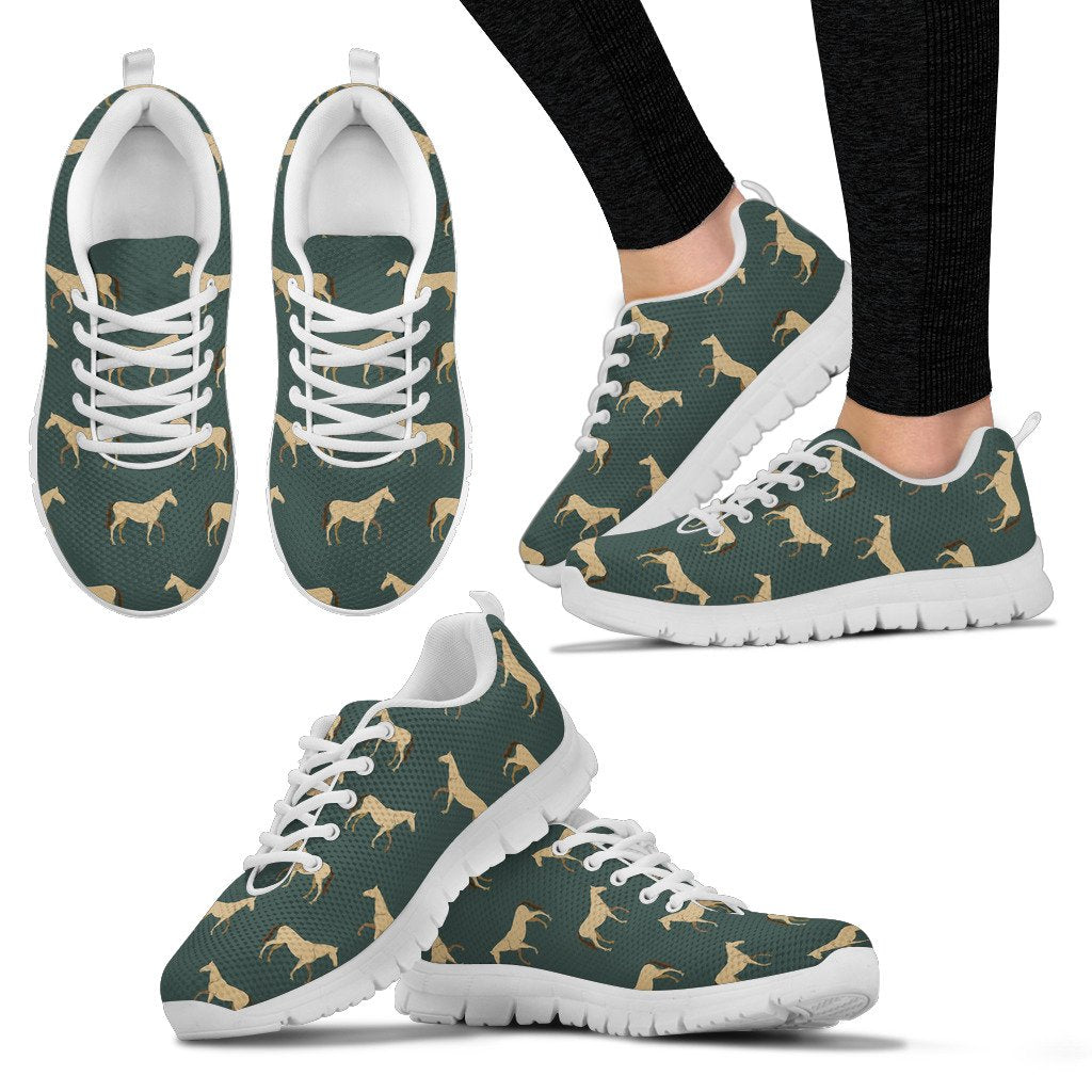 Horse Classic Themed Pattern Print Women Sneakers Shoes