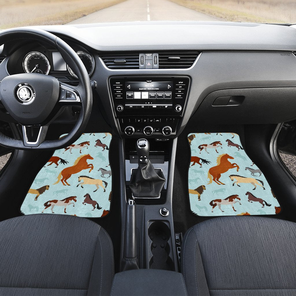 Horse Cute Themed Pattern Print Car Floor Mats
