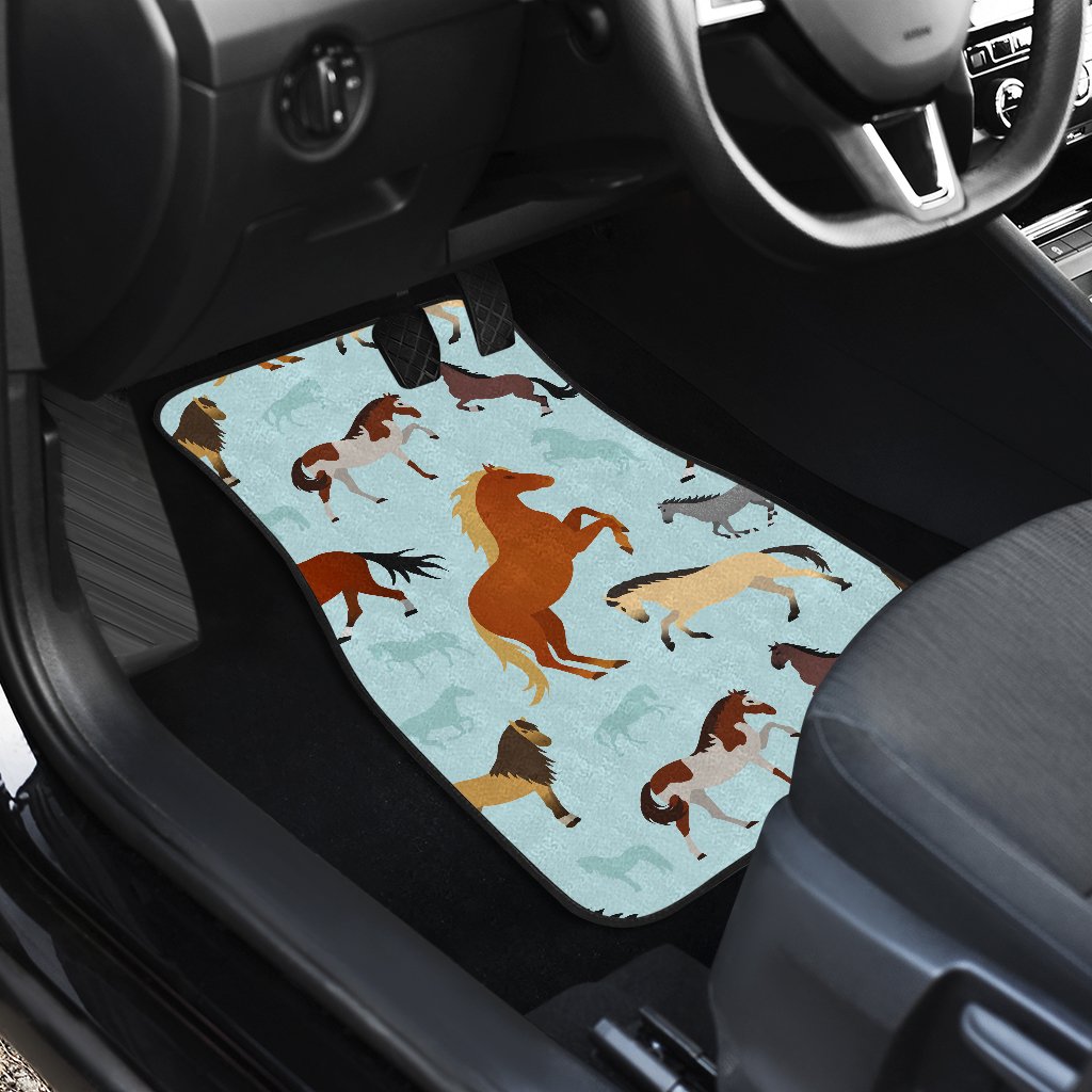 Horse Cute Themed Pattern Print Car Floor Mats
