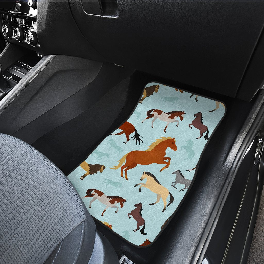 Horse Cute Themed Pattern Print Car Floor Mats