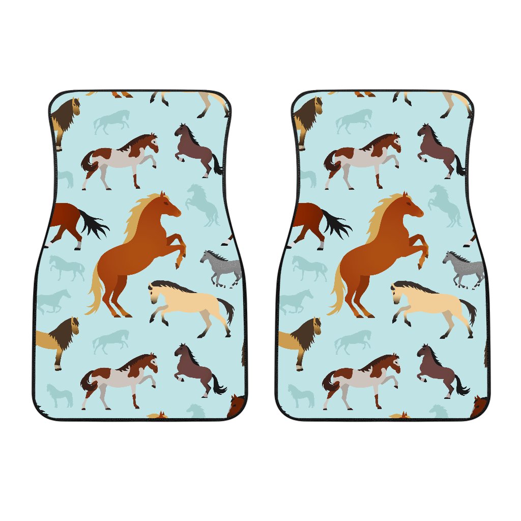 Horse Cute Themed Pattern Print Car Floor Mats