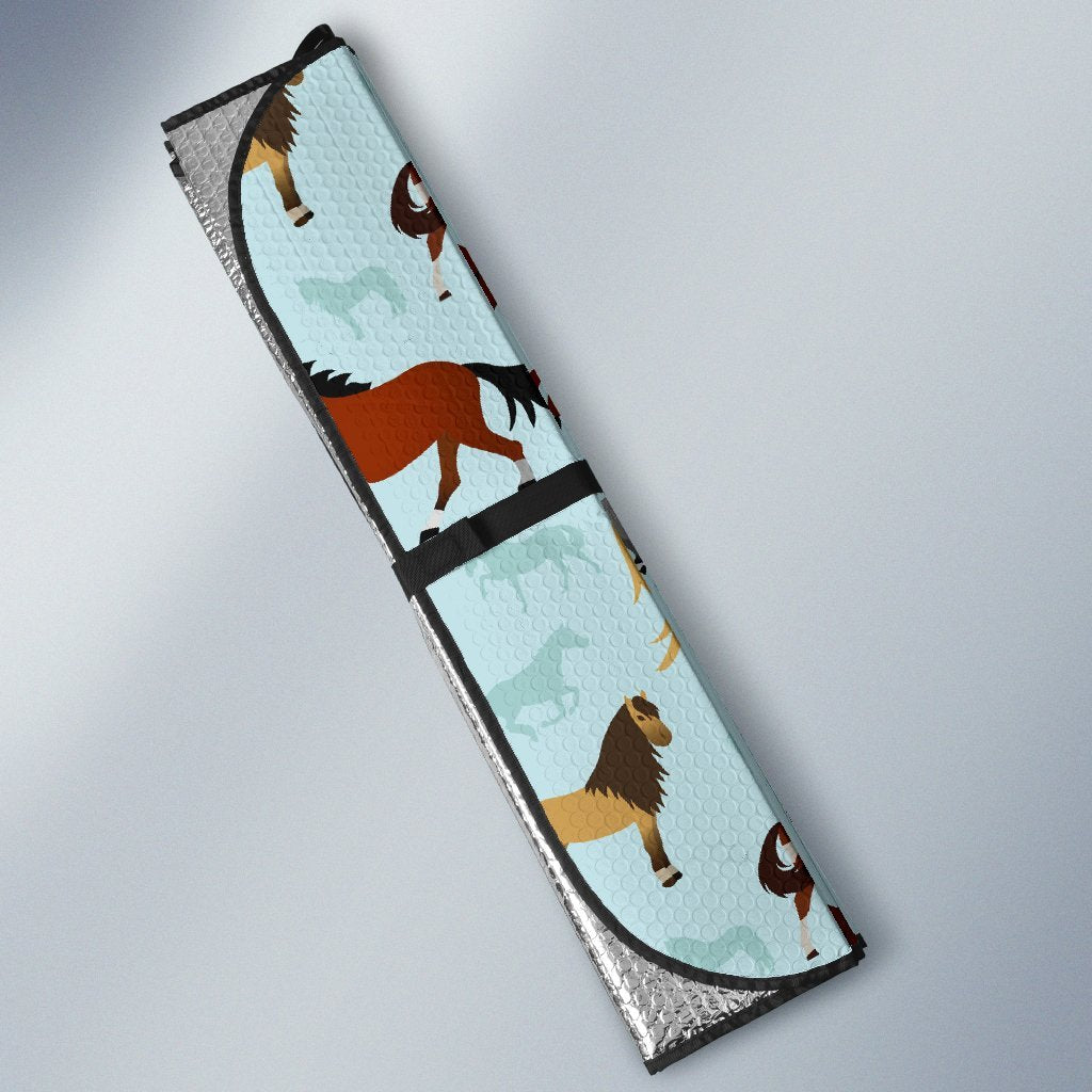 Horse Cute Themed Pattern Print Car Sun Shade For Windshield