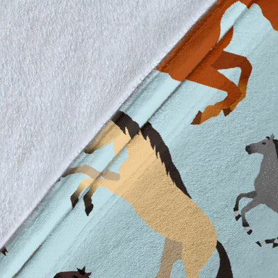 Horse Cute Themed Pattern Print Fleece Blanket
