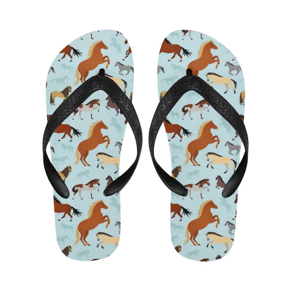 Horse Cute Themed Pattern Print Flip Flops-JTAMIGO.COM