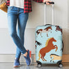 Horse Cute Themed Pattern Print Luggage Cover Protector