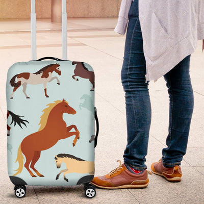 Horse Cute Themed Pattern Print Luggage Cover Protector
