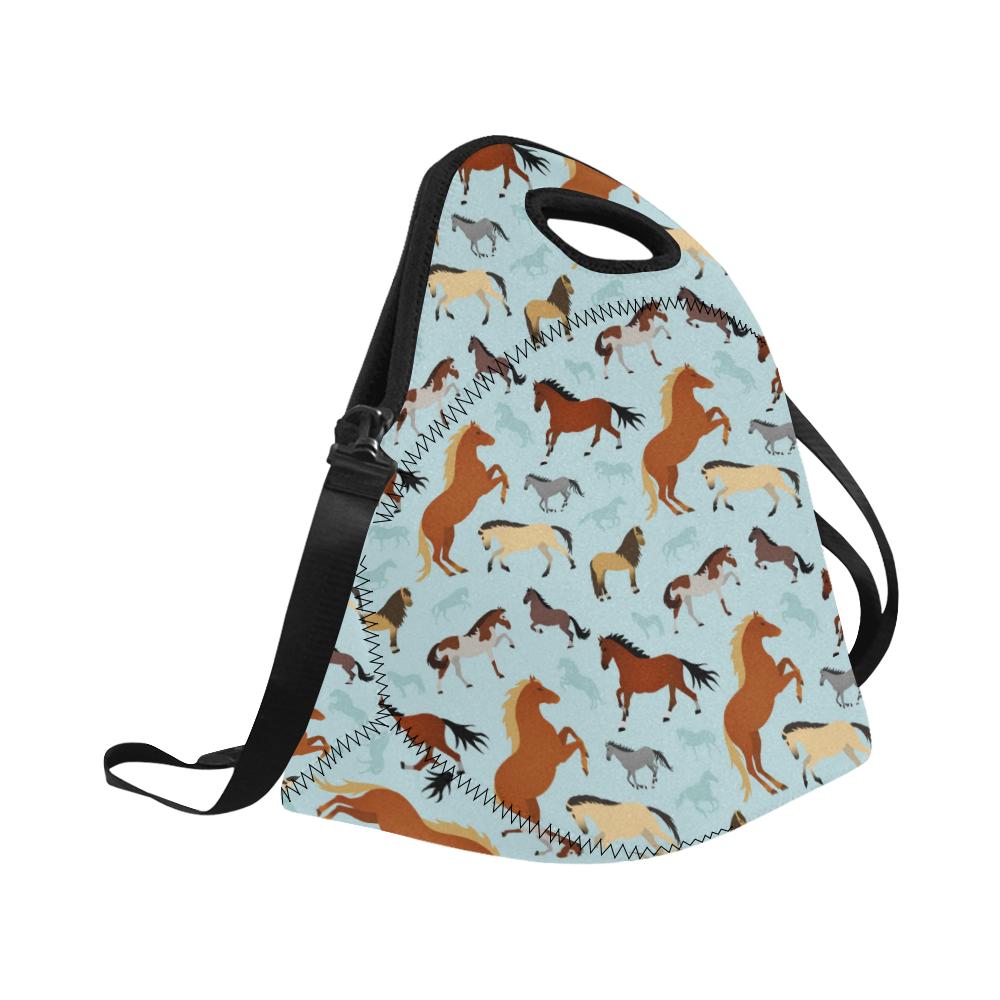 Horse Cute Themed Pattern Print Neoprene Lunch Bag (Model 1669)(Large)-JTAMIGO.COM