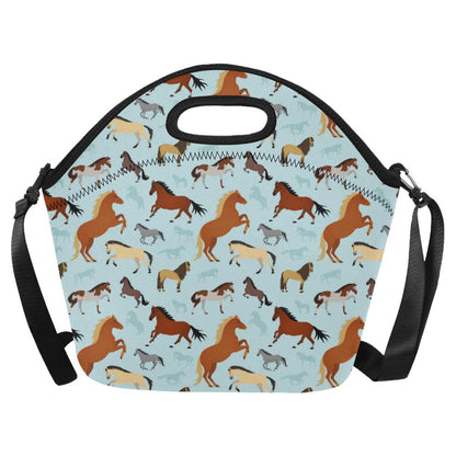Horse Cute Themed Pattern Print Neoprene Lunch Bag (Model 1669)(Large)-JTAMIGO.COM