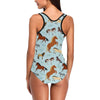 Horse Cute Themed Pattern Print One Piece Swimsuit-JTAMIGO.COM