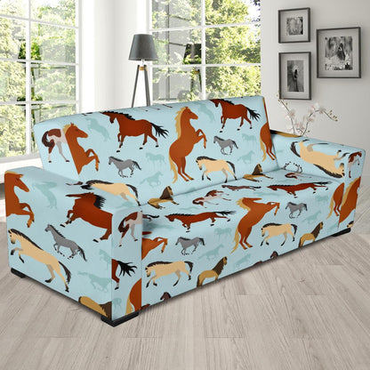 Horse Cute Themed Pattern Print Sofa Slipcover-JTAMIGO.COM