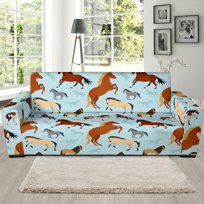 Horse Cute Themed Pattern Print Sofa Slipcover-JTAMIGO.COM