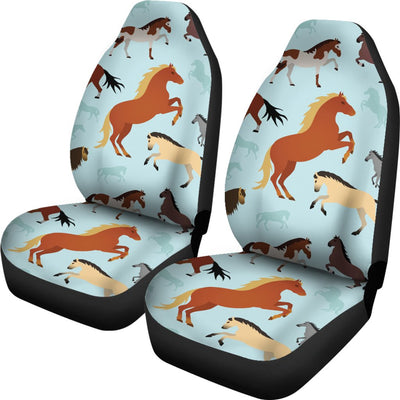 Horse Cute Themed Pattern Print Universal Fit Car Seat Covers
