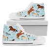 Horse Cute Themed Pattern Print Women High Top Shoes