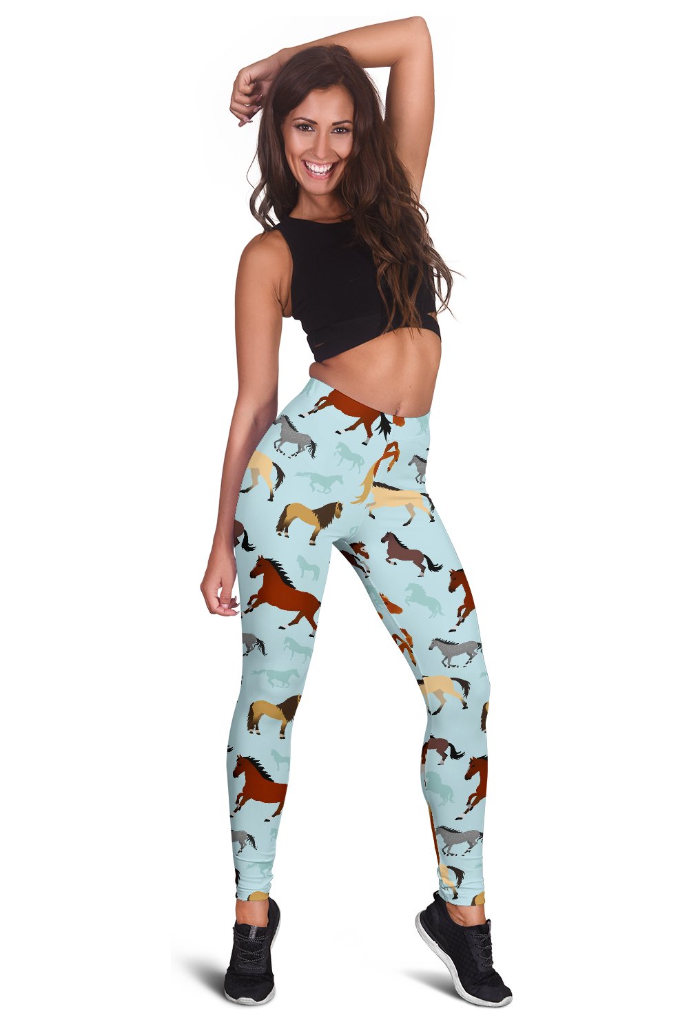 Horse Cute Themed Pattern Print Women Leggings
