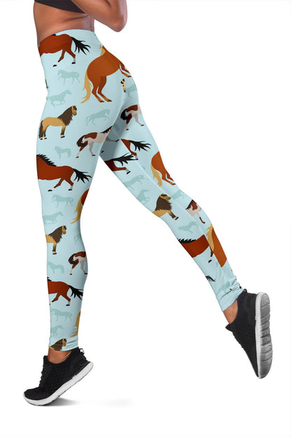 Horse Cute Themed Pattern Print Women Leggings