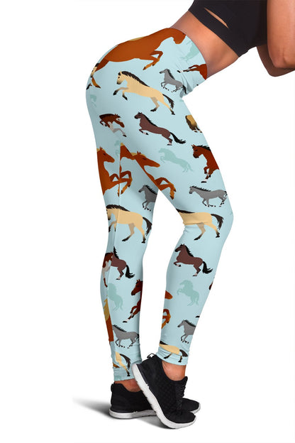 Horse Cute Themed Pattern Print Women Leggings