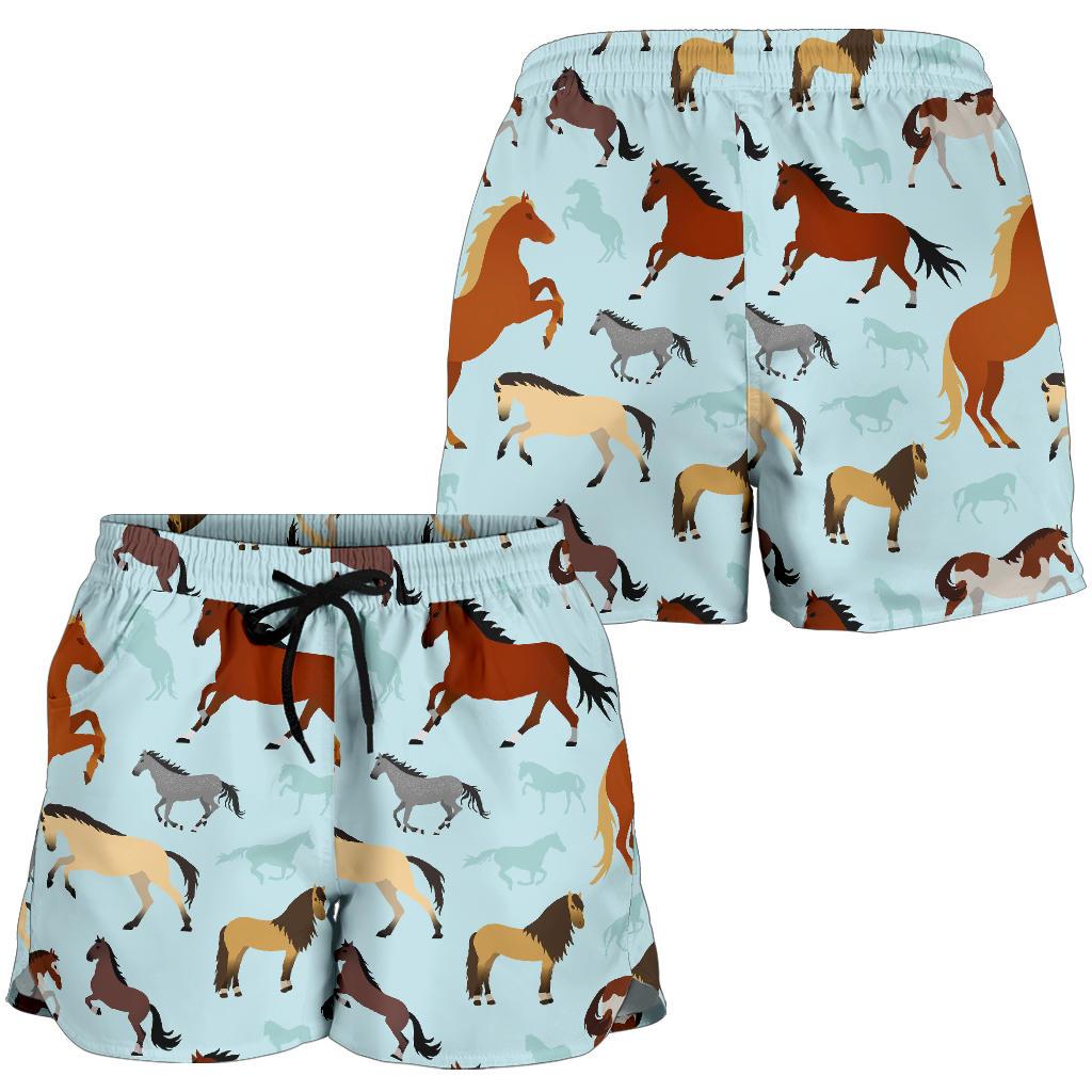 Horse Cute Themed Pattern Print Women Shorts-JTAMIGO.COM