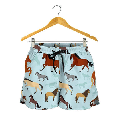 Horse Cute Themed Pattern Print Women Shorts-JTAMIGO.COM