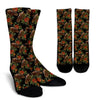 Horse Embroidery with Flower Design Crew Socks