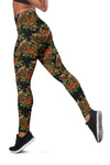 Horse Embroidery with Flower Design Women Leggings