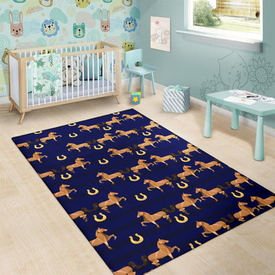 Horse Luxury Themed Pattern Print Area Rugs-JTAMIGO.COM