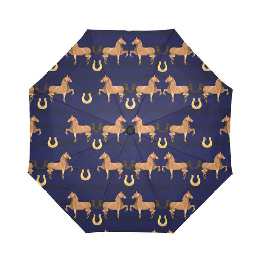 Horse Luxury Themed Pattern Print Automatic Foldable Umbrella