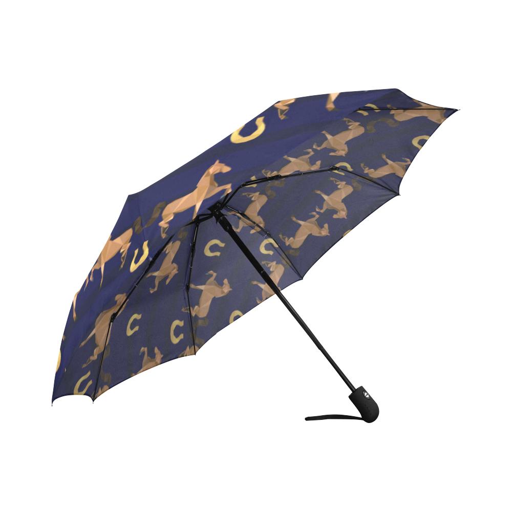 Horse Luxury Themed Pattern Print Automatic Foldable Umbrella
