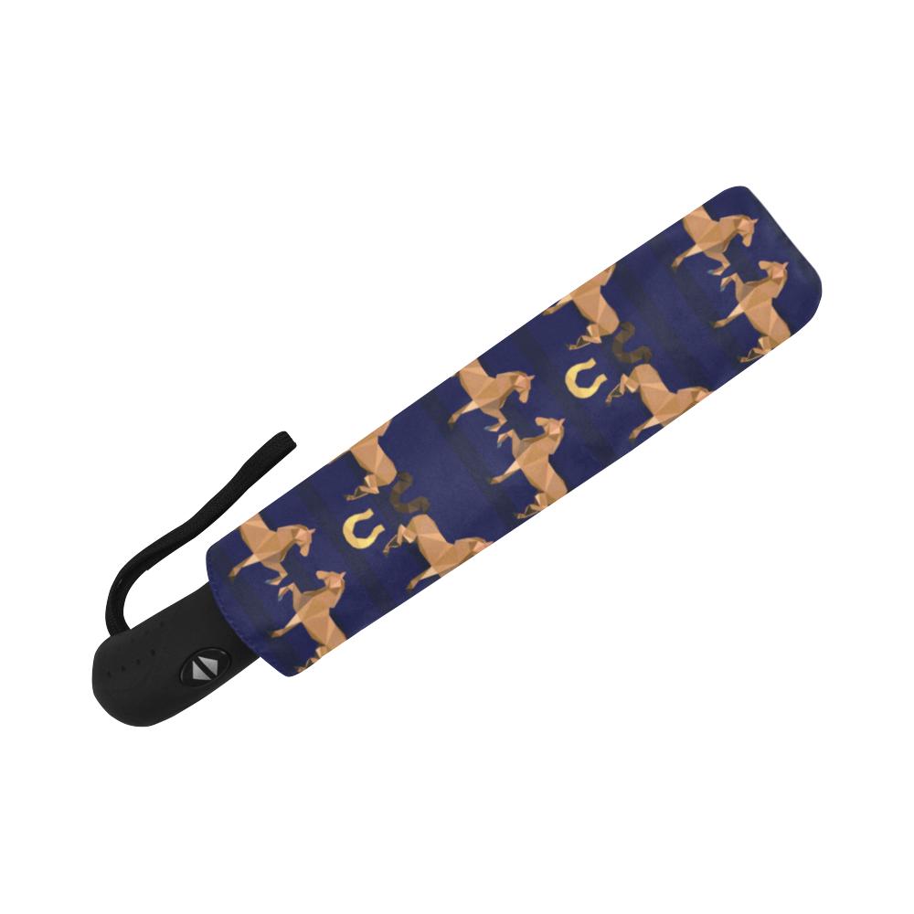Horse Luxury Themed Pattern Print Automatic Foldable Umbrella