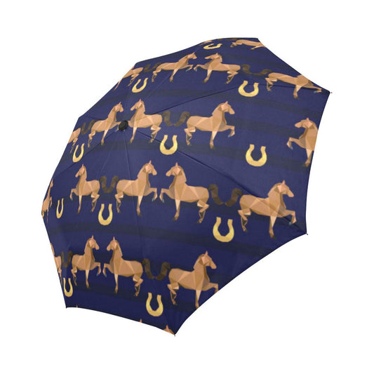 Horse Luxury Themed Pattern Print Automatic Foldable Umbrella
