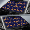 Horse Luxury Themed Pattern Print Car Sun Shade For Windshield