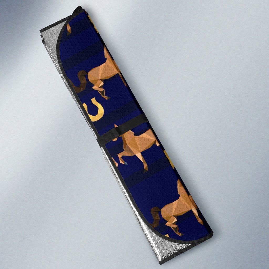 Horse Luxury Themed Pattern Print Car Sun Shade For Windshield