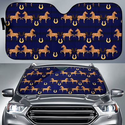 Horse Luxury Themed Pattern Print Car Sun Shade For Windshield