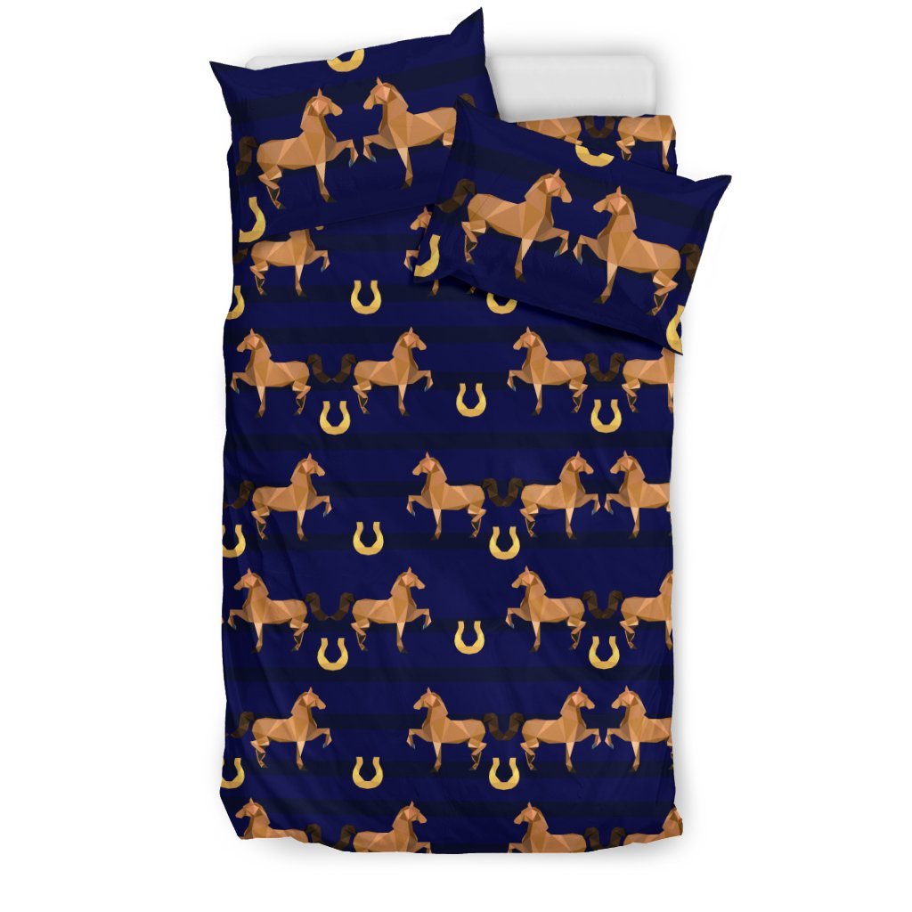Horse Luxury Themed Pattern Print Duvet Cover Bedding Set
