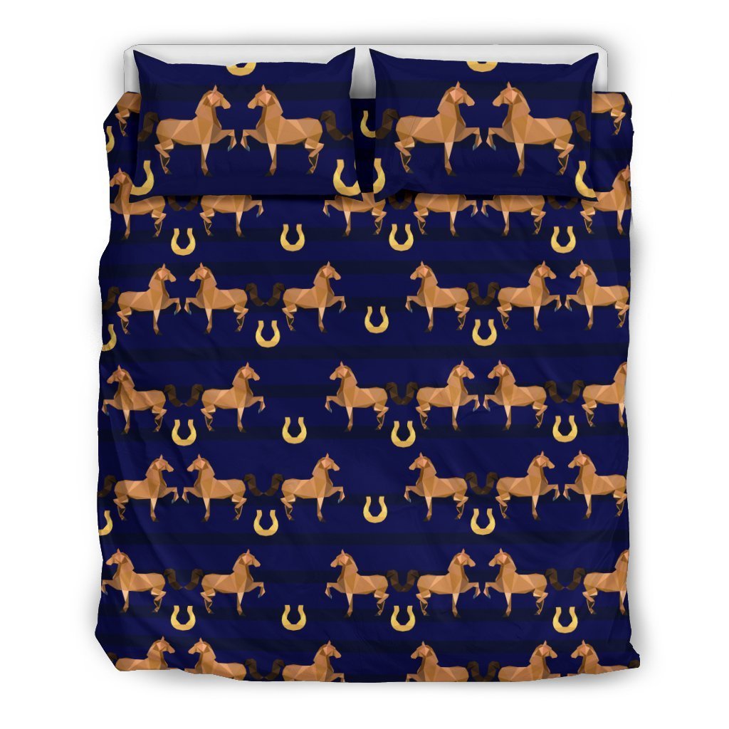 Horse Luxury Themed Pattern Print Duvet Cover Bedding Set