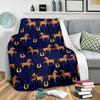 Horse Luxury Themed Pattern Print Fleece Blanket