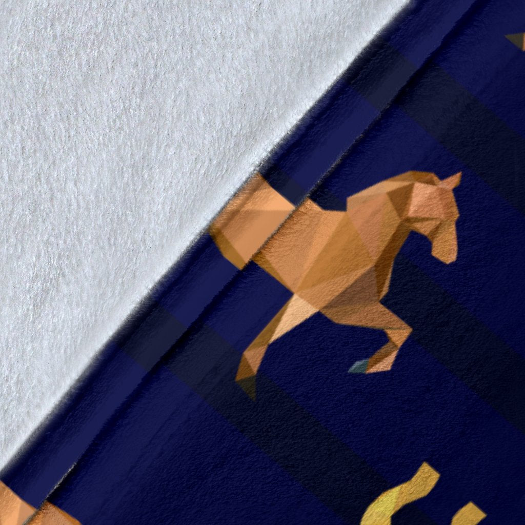 Horse Luxury Themed Pattern Print Fleece Blanket