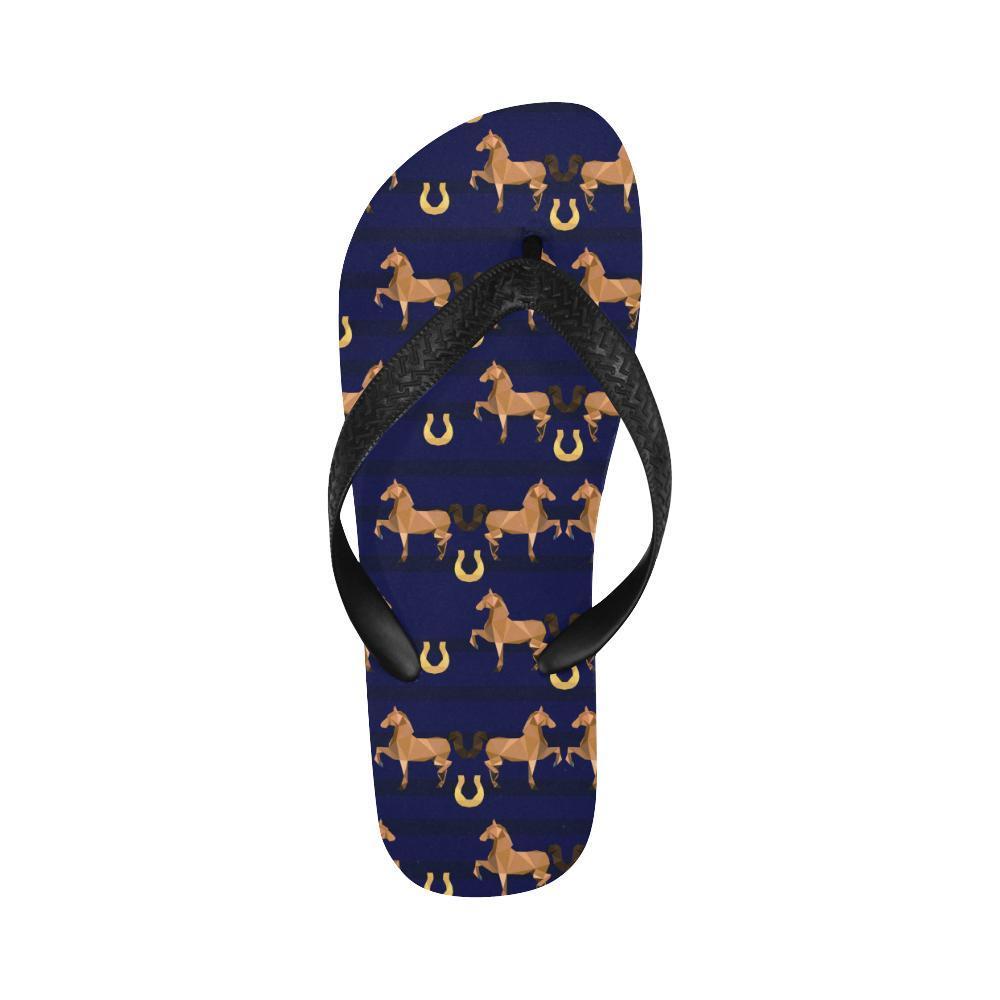 Horse Luxury Themed Pattern Print Flip Flops-JTAMIGO.COM