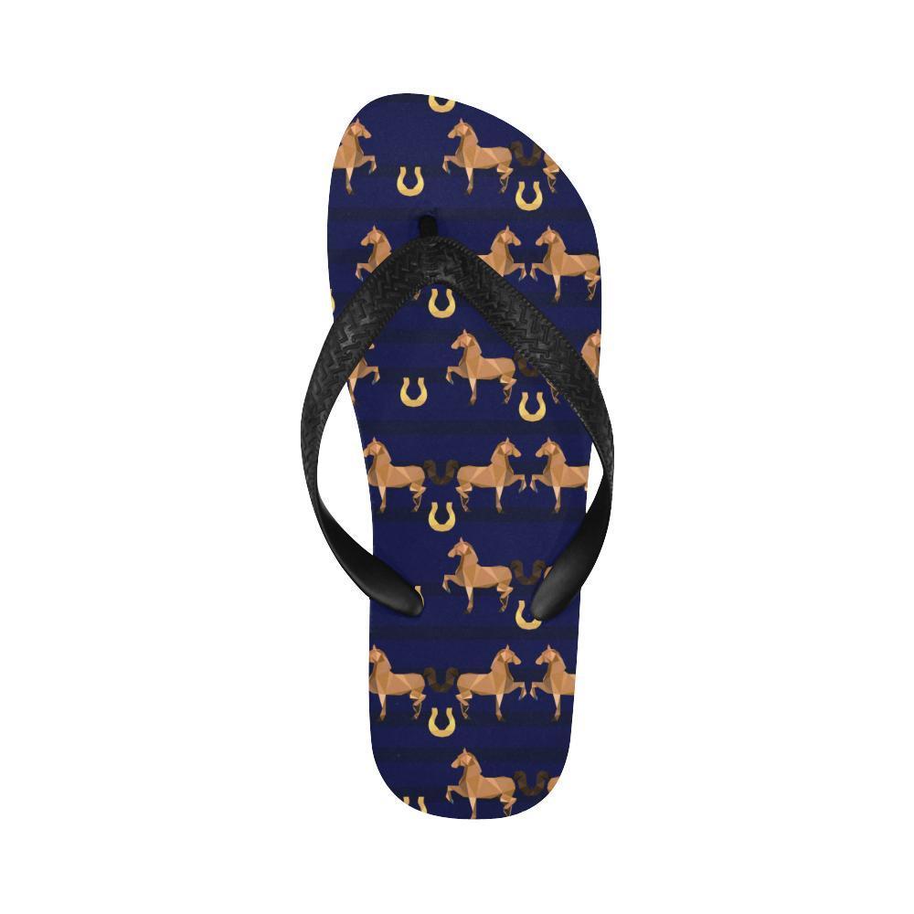 Horse Luxury Themed Pattern Print Flip Flops-JTAMIGO.COM
