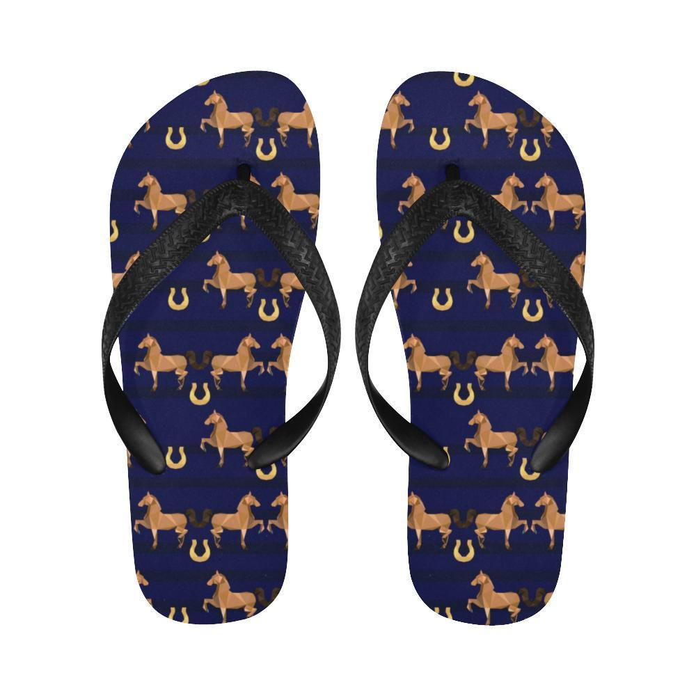 Horse Luxury Themed Pattern Print Flip Flops-JTAMIGO.COM