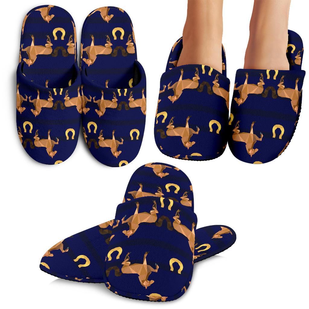 Horse Luxury Themed Pattern Print House Slippers