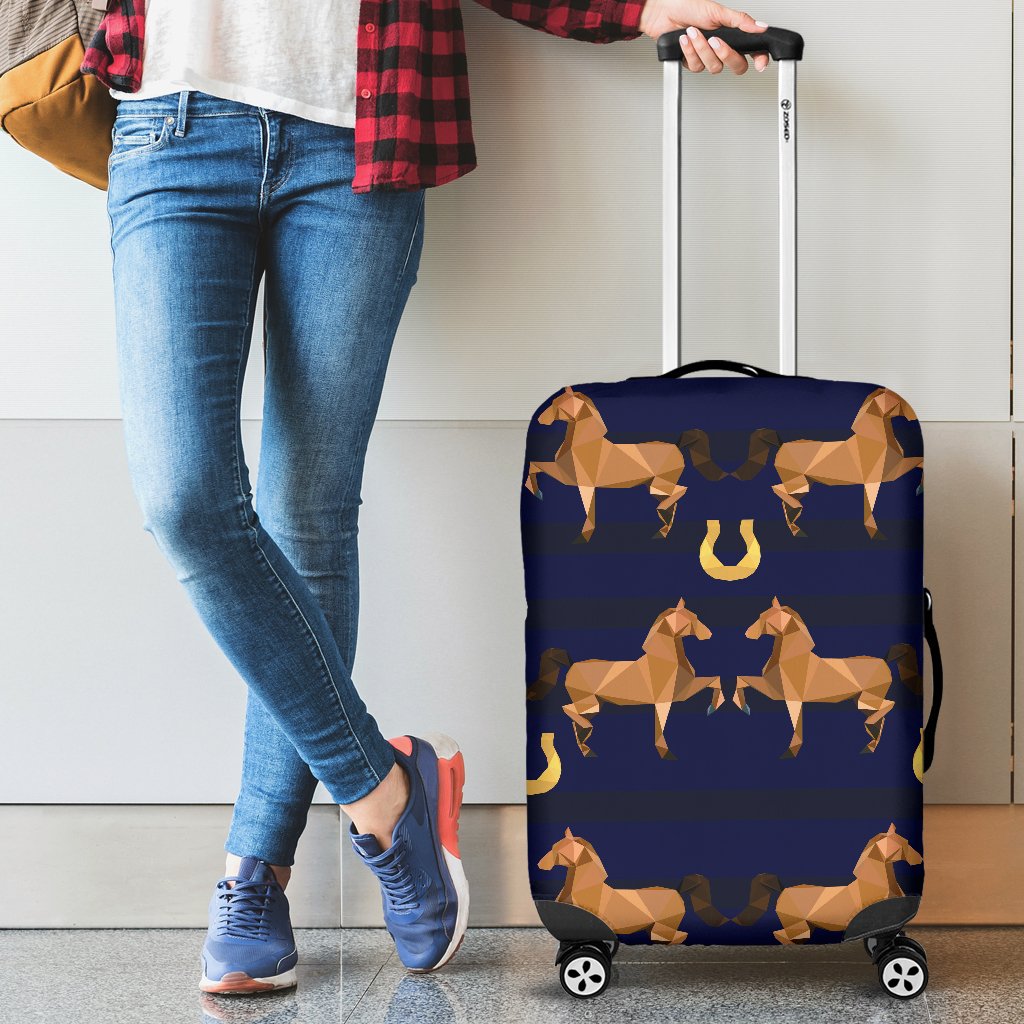 Horse Luxury Themed Pattern Print Luggage Cover Protector