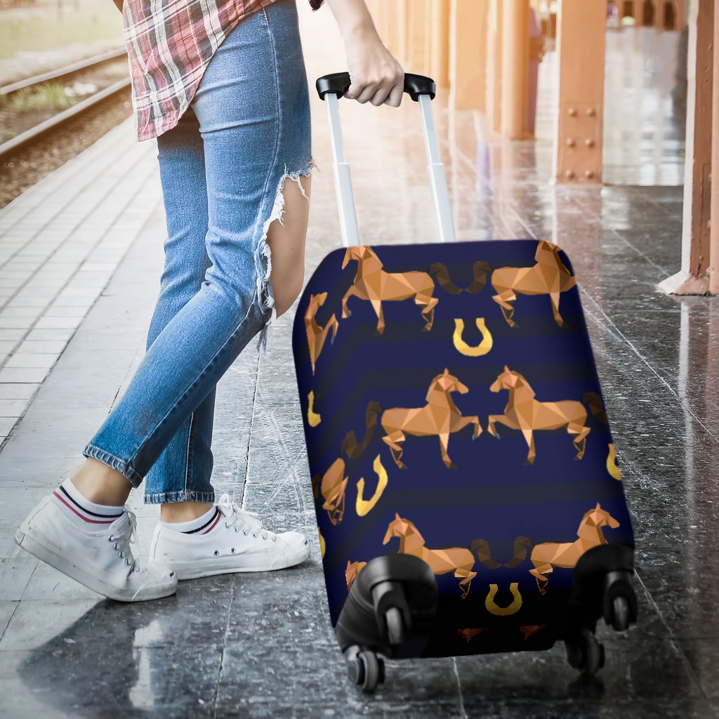 Horse Luxury Themed Pattern Print Luggage Cover Protector