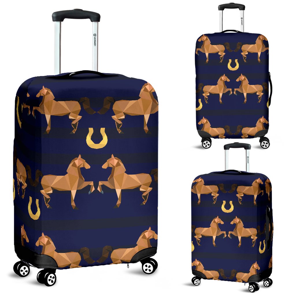 Horse Luxury Themed Pattern Print Luggage Cover Protector