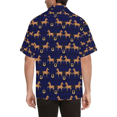 Horse Luxury Themed Pattern Print Men Aloha Hawaiian Shirt