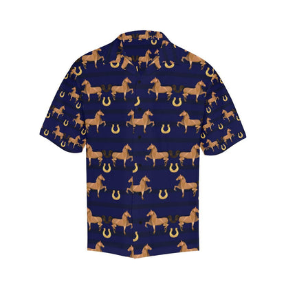 Horse Luxury Themed Pattern Print Men Aloha Hawaiian Shirt