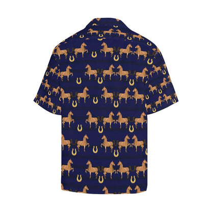Horse Luxury Themed Pattern Print Men Aloha Hawaiian Shirt