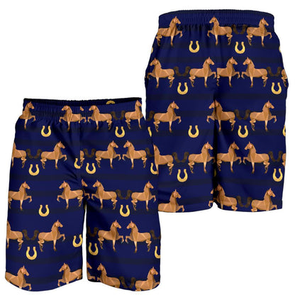 Horse Luxury Themed Pattern Print Mens Shorts-JTAMIGO.COM